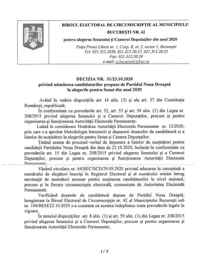 Decizii bej Senat